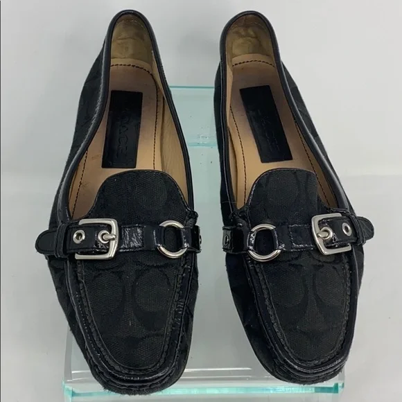Coach Sz 7.5 Stacie Monogram Logo Flat Loafers